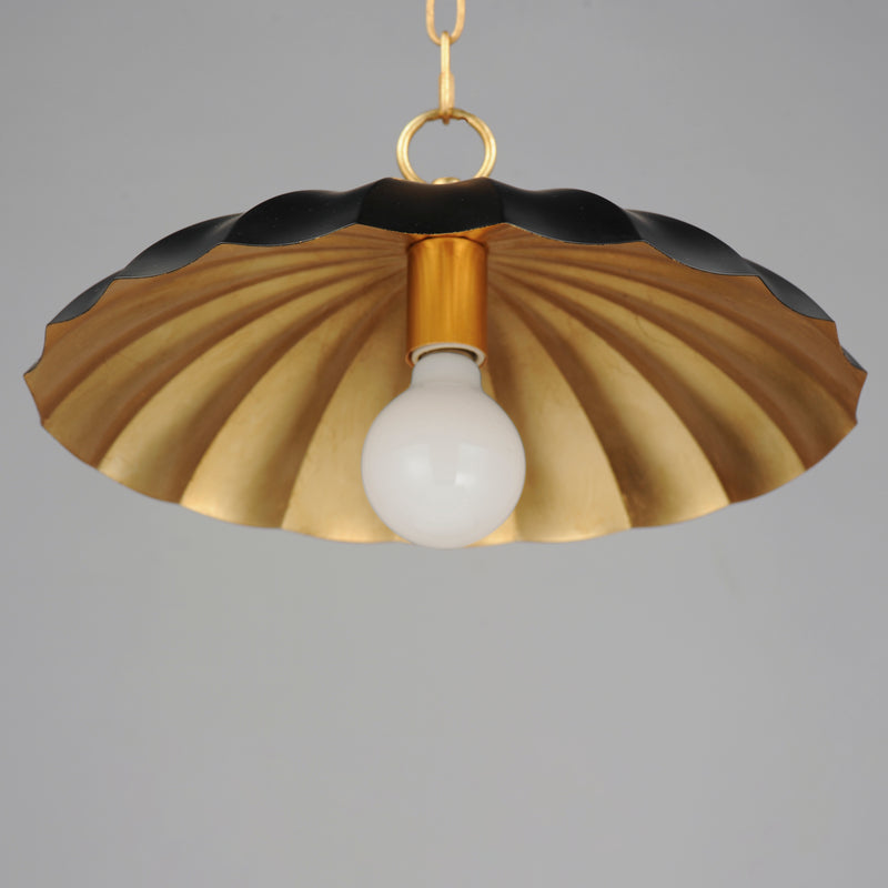 Maxim 18055BKGL Primrose 1 Light Pendant | Black / Gold Leaf