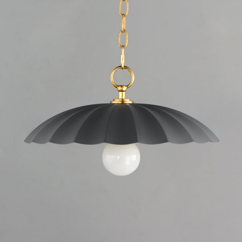 Maxim 18055DGGL Primrose 1 Light Pendant | Dark Grey / Gold Leaf