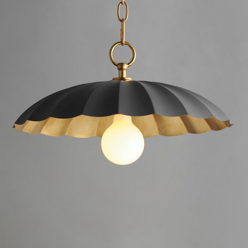 Maxim 18055DGGL Primrose 1 Light Pendant | Dark Grey / Gold Leaf