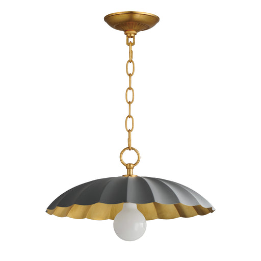 Maxim 18055DGGL Primrose 1 Light Pendant | Dark Grey / Gold Leaf