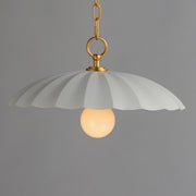 Maxim 18055MWGL Primrose 1 Light Pendant | Matte White / Gold Leaf