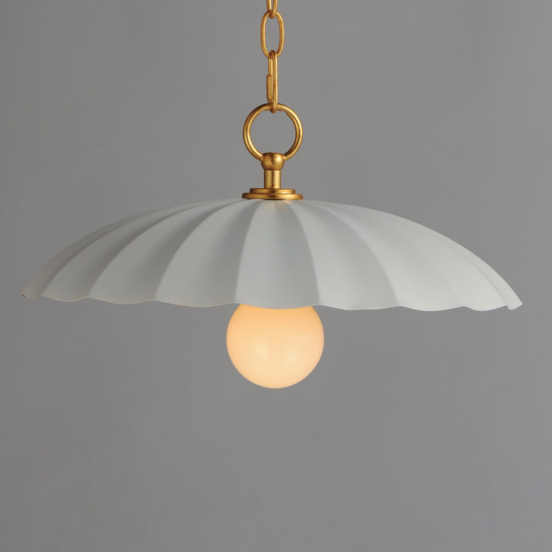Maxim 18055MWGL Primrose 1 Light Pendant | Matte White / Gold Leaf