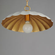 Maxim 18055MWGL Primrose 1 Light Pendant | Matte White / Gold Leaf