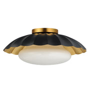 Maxim 18059BKGL Primrose 1 Light Flush Mount | Black / Gold Leaf