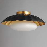 Maxim 18059BKGL Primrose 1 Light Flush Mount | Black / Gold Leaf