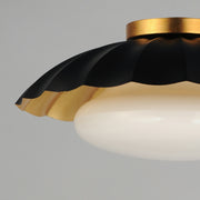 Maxim 18059BKGL Primrose 1 Light Flush Mount | Black / Gold Leaf