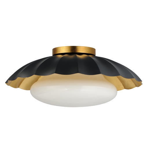 Maxim 18059BKGL Primrose 1 Light Flush Mount | Black / Gold Leaf