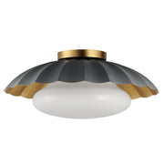 Maxim 18059DGGL Primrose 1 Light Flush Mount | Dark Grey / Gold Leaf