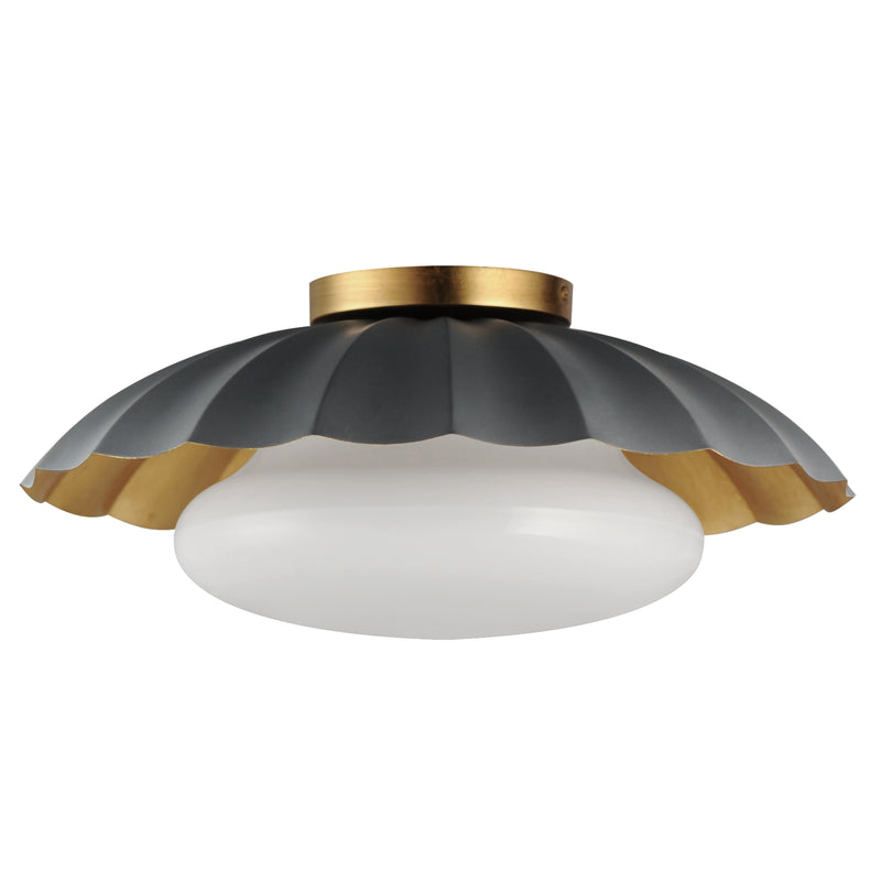 Maxim 18059DGGL Primrose 1 Light Flush Mount | Dark Grey / Gold Leaf