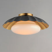 Maxim 18059DGGL Primrose 1 Light Flush Mount | Dark Grey / Gold Leaf