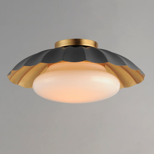 Maxim 18059DGGL Primrose 1 Light Flush Mount | Dark Grey / Gold Leaf