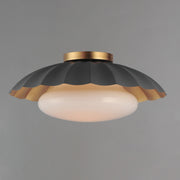 Maxim 18059DGGL Primrose 1 Light Flush Mount | Dark Grey / Gold Leaf