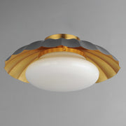 Maxim 18059DGGL Primrose 1 Light Flush Mount | Dark Grey / Gold Leaf