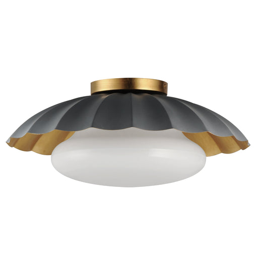 Maxim 18059DGGL Primrose 1 Light Flush Mount | Dark Grey / Gold Leaf