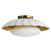 Maxim 18059MWGL Primrose 1 Light Flush Mount | Matte White / Gold Leaf