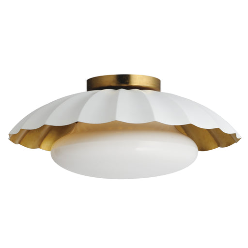 Maxim 18059MWGL Primrose 1 Light Flush Mount | Matte White / Gold Leaf