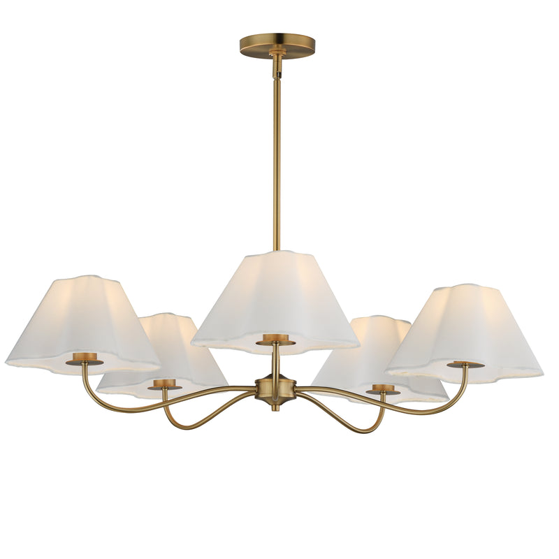 Maxim 18105WTNAB Saxon 5 Light Chandelier | Natural Aged Brass