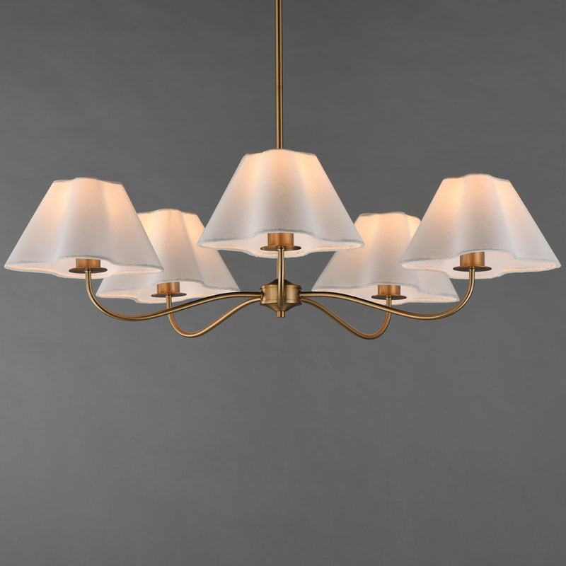 Maxim 18105WTNAB Saxon 5 Light Chandelier | Natural Aged Brass