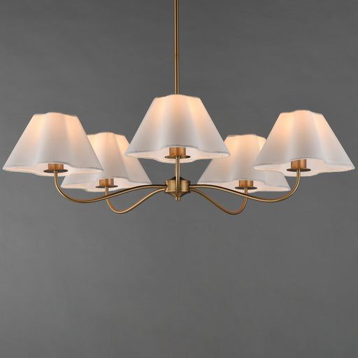 Maxim 18105WTNAB Saxon 5 Light Chandelier | Natural Aged Brass