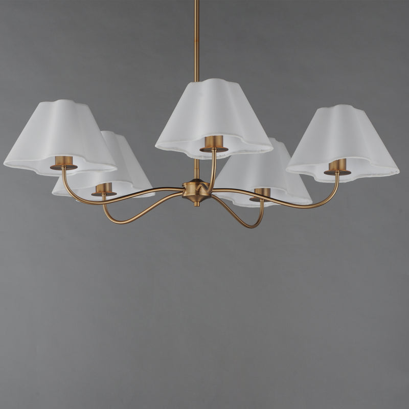 Maxim 18105WTNAB Saxon 5 Light Chandelier | Natural Aged Brass
