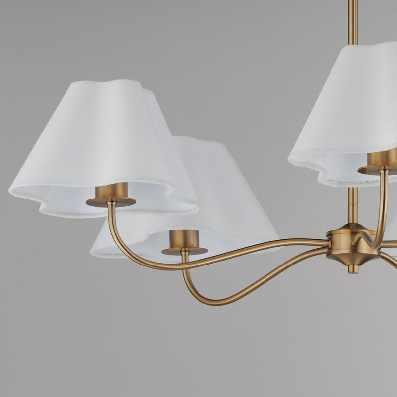 Maxim 18105WTNAB Saxon 5 Light Chandelier | Natural Aged Brass
