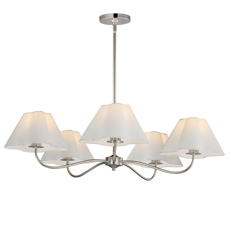 Maxim 18105WTPN Saxon 5 Light Chandelier | Polished Nickel