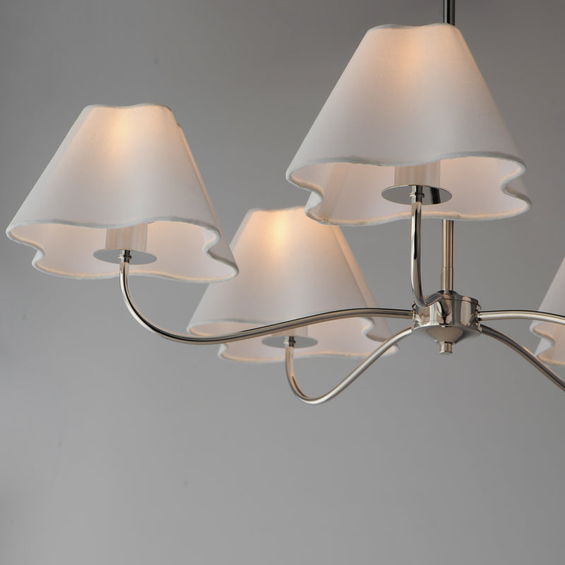 Maxim 18105WTPN Saxon 5 Light Chandelier | Polished Nickel