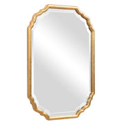 Dorado Antique Metallic Gold Leaf Mirror | Modern Oval Engineered Wood Frame Bathroom Vanity Mirror Mounted Vertical or Horizontal (22 in. W x 32 in. H x 1 in. D)