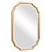 Dorado Antique Metallic Gold Leaf Mirror | Modern Oval Engineered Wood Frame Bathroom Vanity Mirror Mounted Vertical or Horizontal (22 in. W x 32 in. H x 1 in. D)