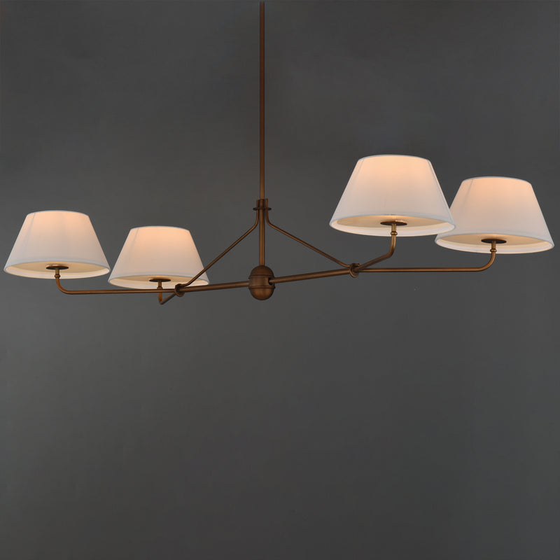 Maxim 18414OFWBR Dunbridge 4 Light Chandelier | Weathered Brass