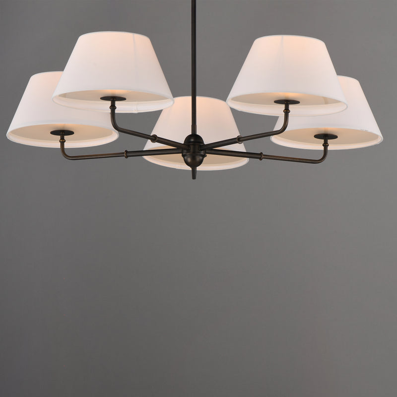 Maxim 18415OFANB Dunbridge 5 Light Chandelier | Antique Bronze