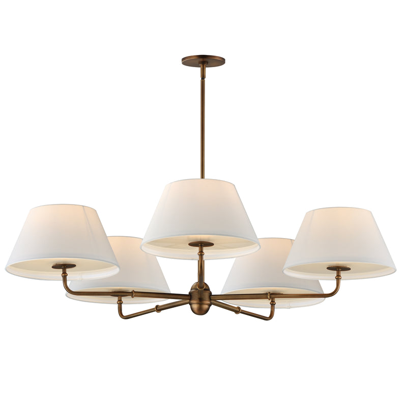 Maxim 18415OFWBR Dunbridge 5 Light Chandelier | Weathered Brass