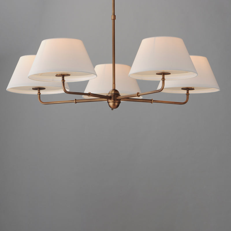 Maxim 18415OFWBR Dunbridge 5 Light Chandelier | Weathered Brass
