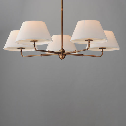 Maxim 18415OFWBR Dunbridge 5 Light Chandelier | Weathered Brass