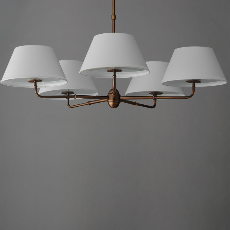 Maxim 18415OFWBR Dunbridge 5 Light Chandelier | Weathered Brass