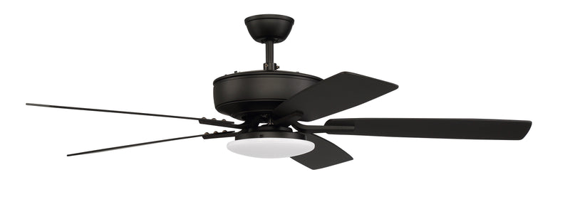 Craftmade P112FB5-52FBGW Pro Plus 112 LED Ceiling Fan -Flat Black