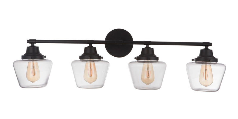 Craftmade 19538FB4 Essex 4 Light Bathroom Vanity Light -Flat Black