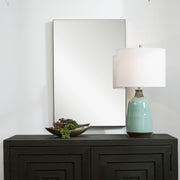 Moden Silver Mirror | Modern Rectangle Frame Bathroom Vanity Mirror Mounted Vertical or Horizontal (21 in. W x 31 in. H x 1 in. D)