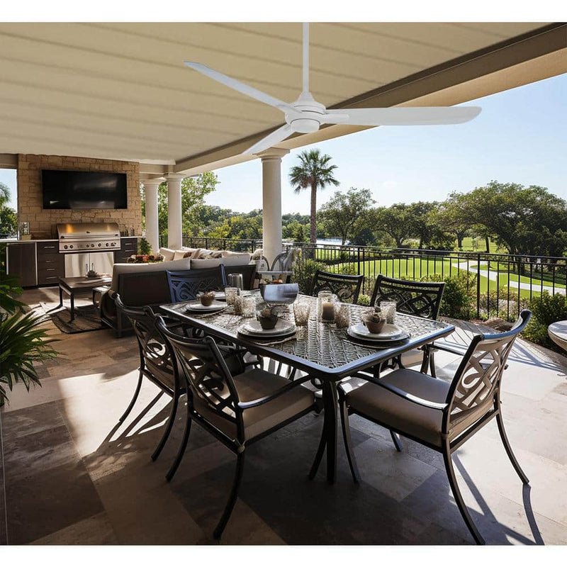 Minka Aire Rudolph Wet F728-WHF 60-Inch Outdoor Ceiling Fan in Flat White with Remote