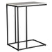 Morlan Accent Table | Black Metal Frame and White Marble Top (18 in. W x 23 in. H x 12 in. D)