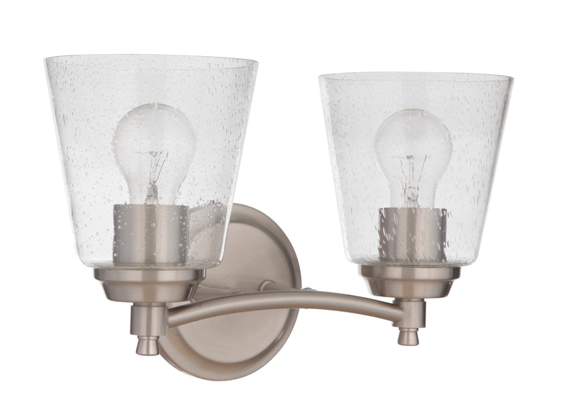Craftmade 50202-BNK Tyler 2 Light Bathroom Vanity Light -Brushed Polished Nickel