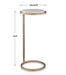 Parlen Accent Table | Aged Gold Iron and White Marble Top (10 in. W x 24 in. H)