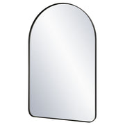 The Retrona Satin Black Mirror | Modern Arch Iron Frame Bathroom Vanity Mirror (22 in. W x 34 in. H x 1 in. D)