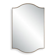 Cascaro Brushed Gold Mirror | Modern Arch Iron Frame Bathroom Vanity Mirror Mounted Vertical or Horizontal (22 in. W x 34 in. H x 2 in. D)