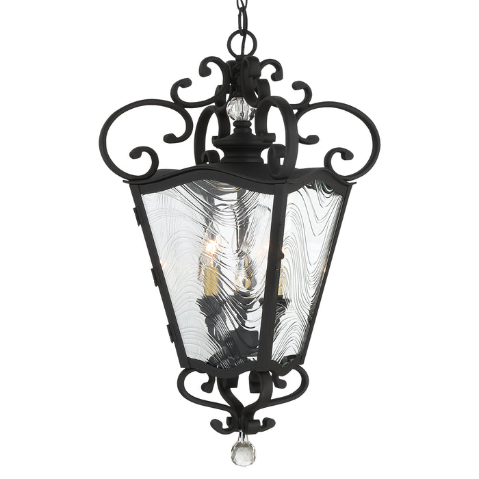 Minka Lavery Great Outdoors Brixton Ivy 3 Light Outdoor Ceiling Light-Coal W/Honey Gold