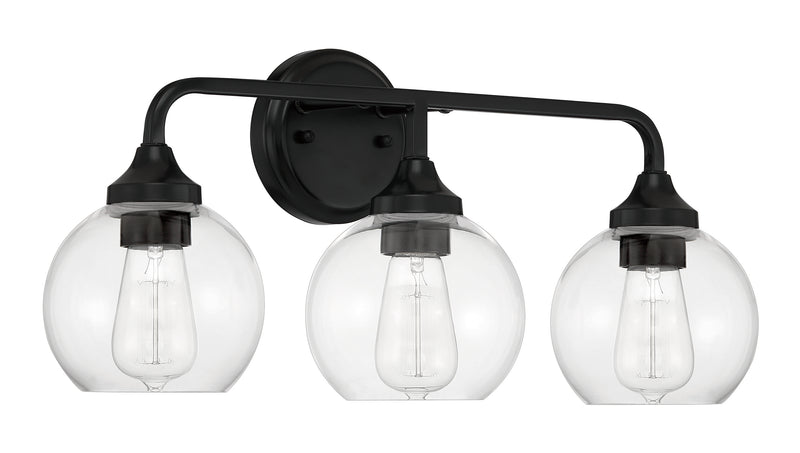 Craftmade 56203-FB Glenda 3 Light Bathroom Vanity Light -Flat Black