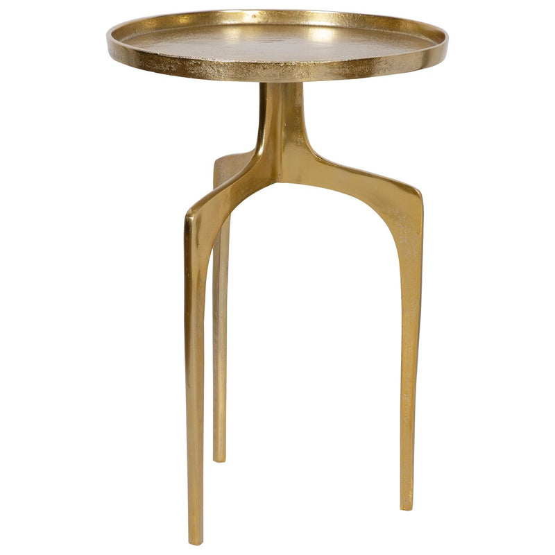 Century Accent Table | Textured Soft Gold and Solid Round Top (15 in. W x 22 in. H)