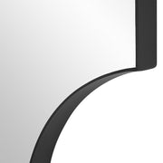 Tressa Satin Black Mirror | Modern Rectangle Iron Frame Bathroom Vanity Mirror with Scalloped Corners Mounted Vertical or Horizontal (20 in. W x 32 in. H x 1 in. D)