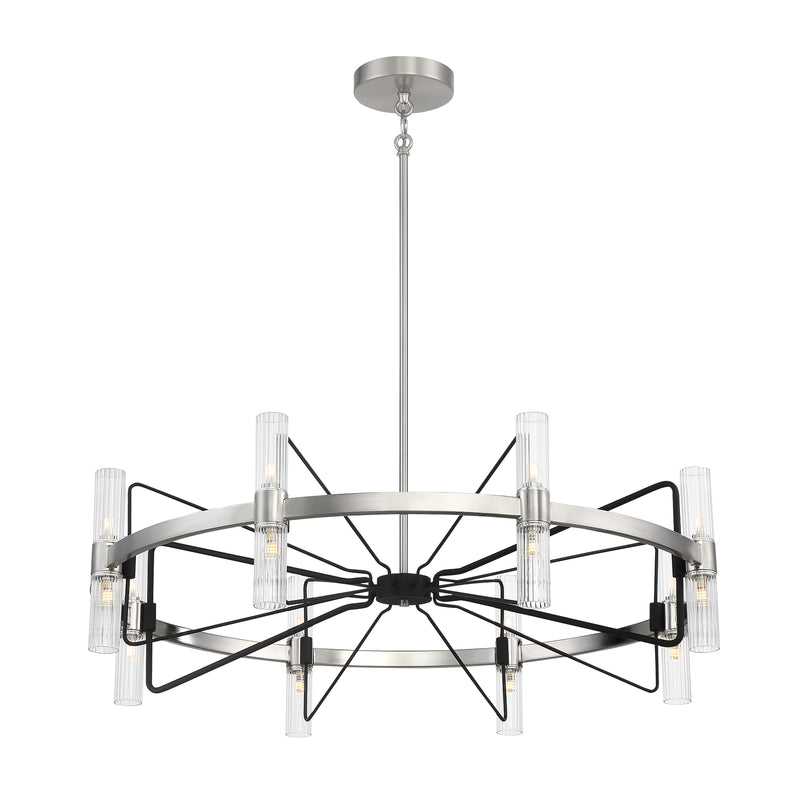 George Kovacs P7876-420-L Mass Transit 35" LED Pendant Light -Brushed Nickel w/ Sand Coal - ALCOVE LIGHTING