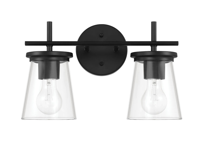 Craftmade 60402-FB Connell 2 Light Bathroom Vanity Light -Flat Black